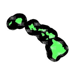 Hawaii – Acrylic Badge Reel Blank (2") No Hole | Optional Sticker or UV DTF