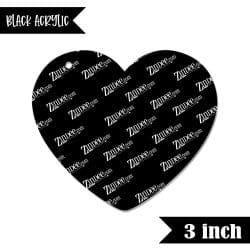 Alternative view of Heart – Black Acrylic Keychain Blank (3") | Optional Sticker or UV DTF