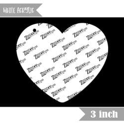 Alternative view of Heart – White Acrylic Keychain Blank (3") | Optional Sticker or UV DTF