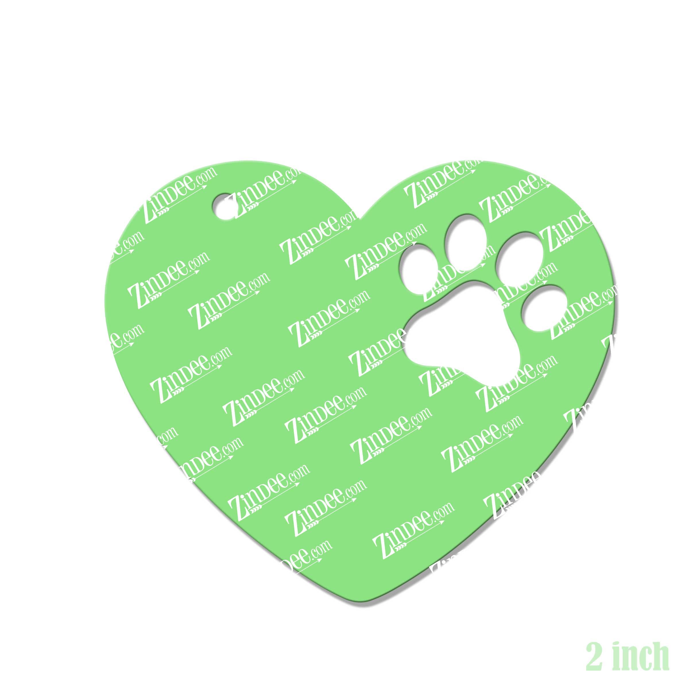 Alternative view of Heart with Paw Cut Out Acrylic Blank- Sticker- UV DTF (2 inch)