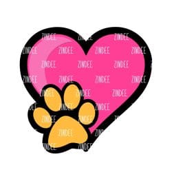 Heart Paw – Acrylic Badge Reel Blank (2") No Hole | Optional Sticker or UV DTF