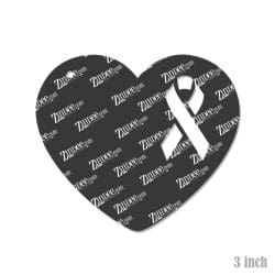 Alternative view of Heart with Awareness Ribbon Cutout – Acrylic Keychain Blank (3") | Optional Sticker or UV DTF