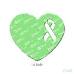 Alternative view of Heart with Awareness Ribbon Cutout – Acrylic Badge Reel Blank (2") No Hole | Optional Sticker or UV DTF