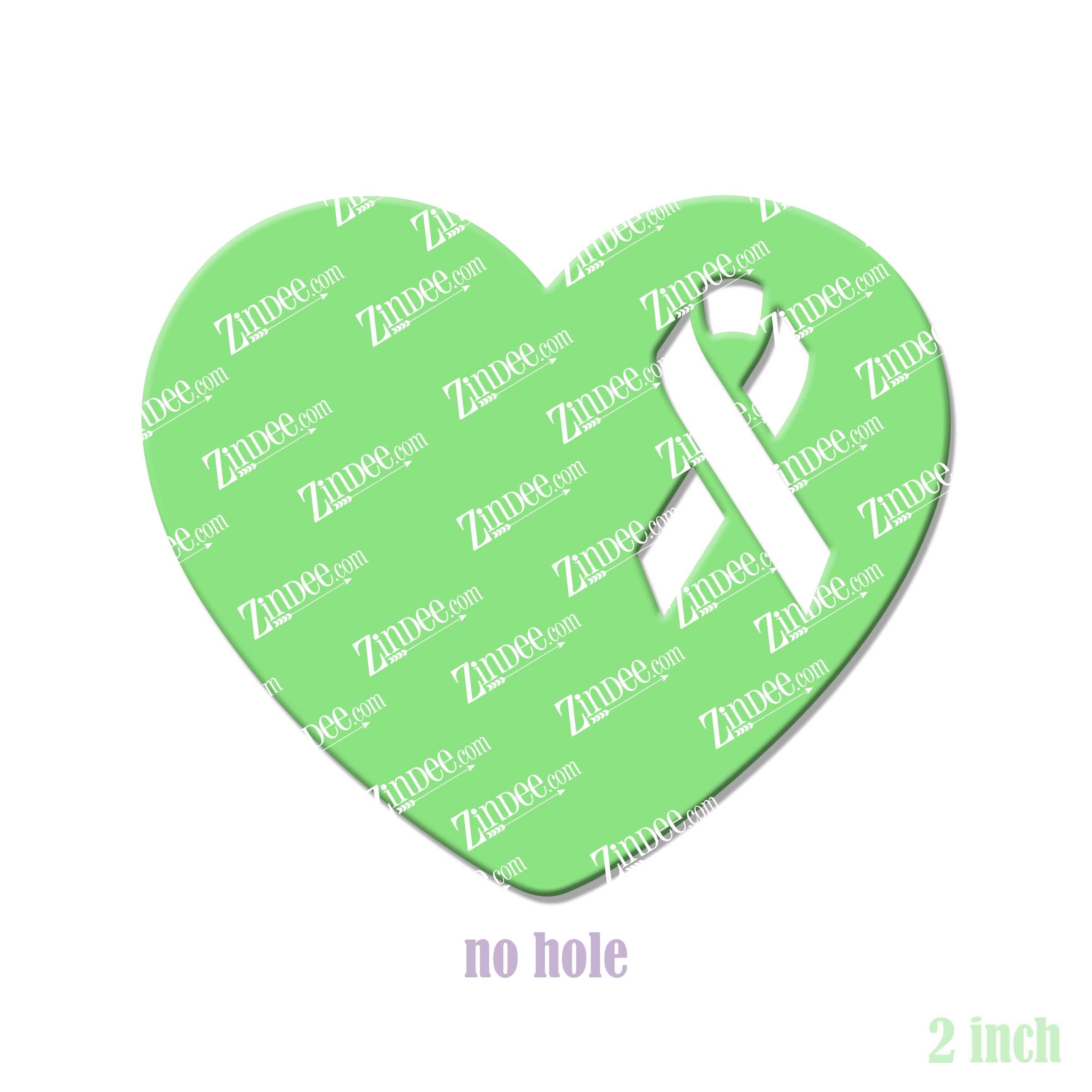 Alternative view of Heart with Awareness Ribbon Cutout Acrylic Blank- Sticker- UV DTF (2 inch) NO HOLE