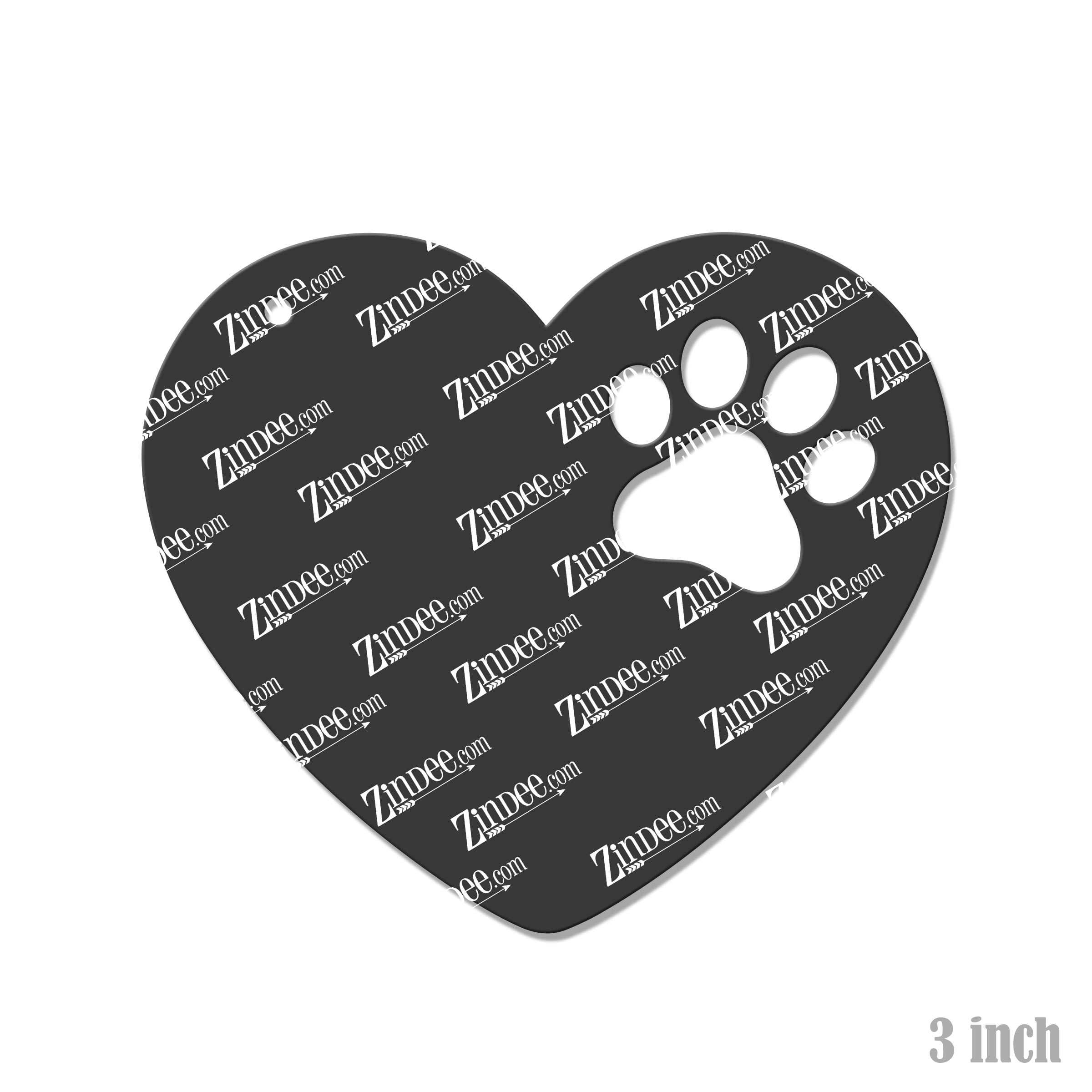 Dog Paw Silhouette Heart Vinyl Decal Sticker for Windows, Laptop, Boards,  etc!
