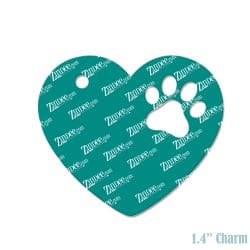 Heart with Paw Cut Out Charm (10 Pack)