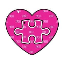 Alternative view of Heart with Puzzle Cut Out (2 piece) 3 inch