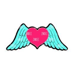 Heart with Wings – Acrylic Badge Reel Blank (2") No Hole | Optional Sticker or UV DTF