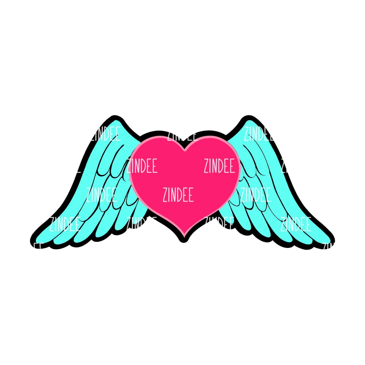 Heart with Wings Acrylic Blank- Sticker- UV DTF (3 inch)