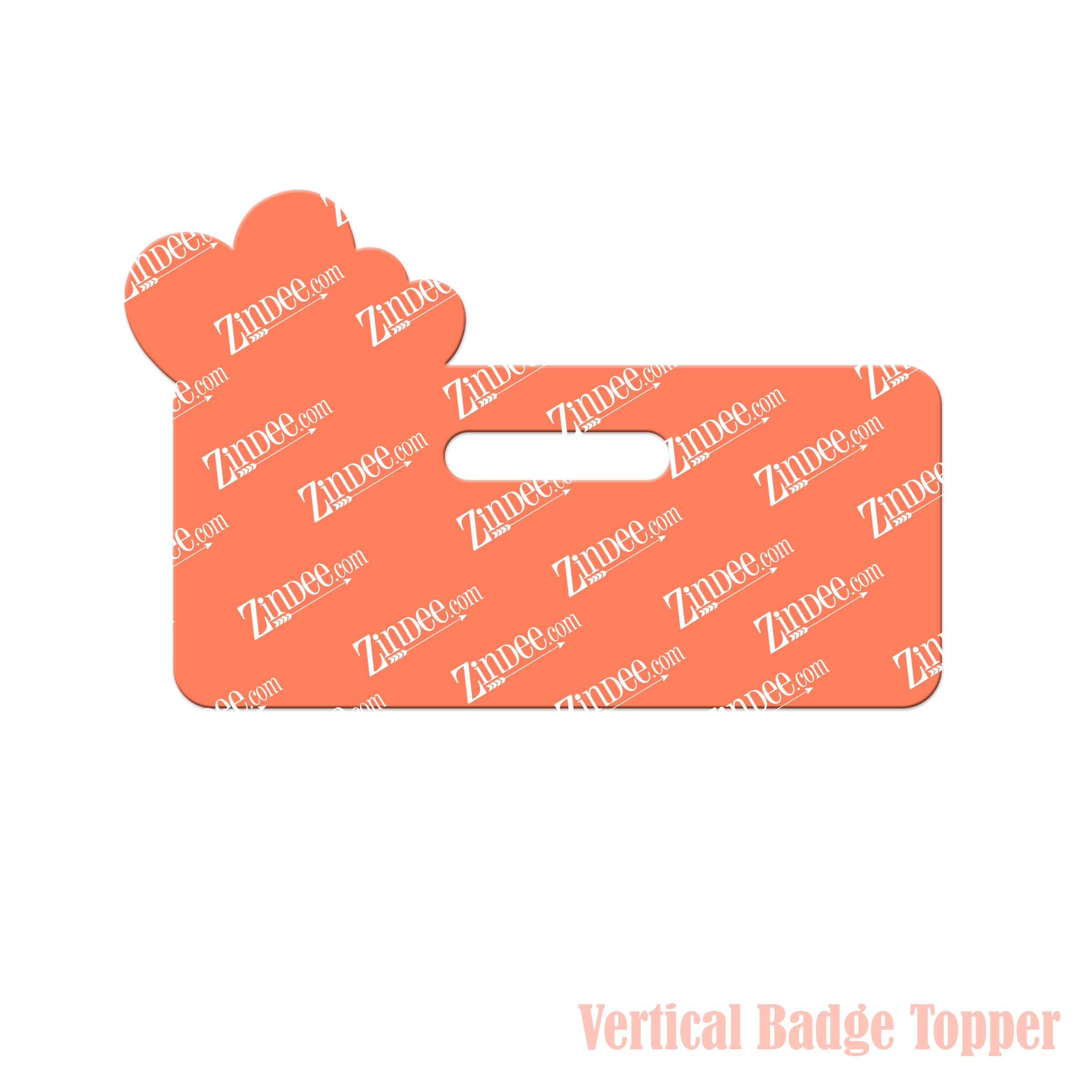 Hearts Badge Topper (Vertical) (lightweight acrylic)