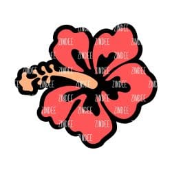 Hibiscus Flower Acrylic Blank- Sticker- UV DTF (1.5 inch)