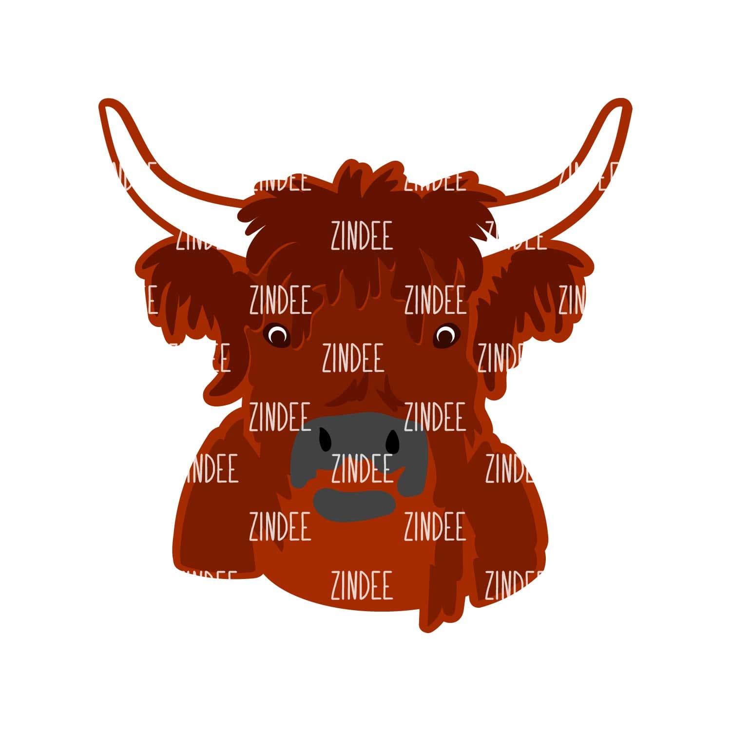 Alternative view of Highland Cow acrylic blank (3 inch)