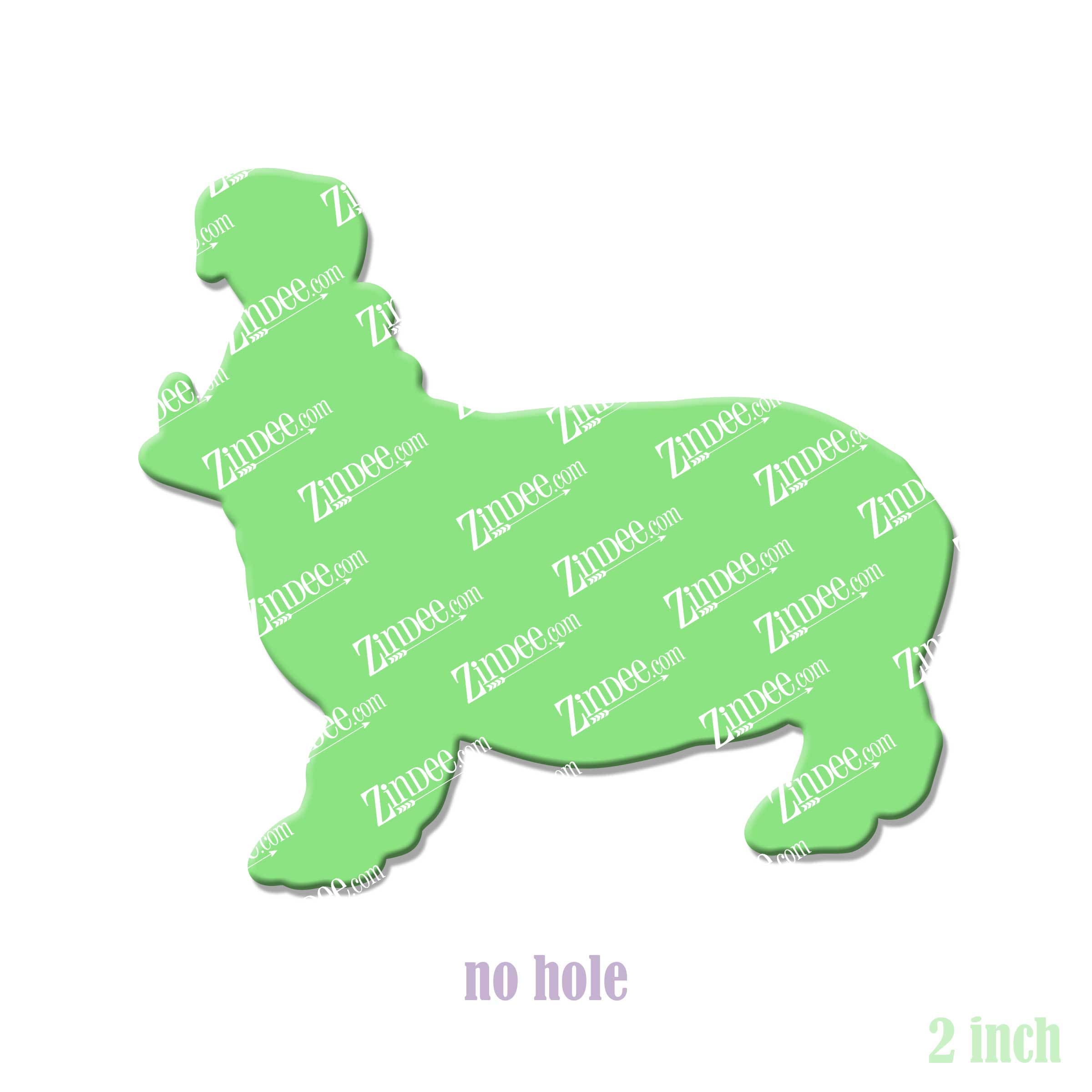 Hippo acrylic blank (2 inch) NO HOLE (5 piece minimum)