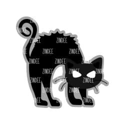 Hissing Cat Acrylic Blank- Sticker- UV DTF (1.5 inch)