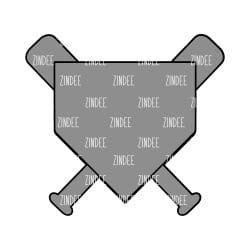 Home Plate with Bats – Acrylic Badge Reel Blank (2") No Hole | Optional Sticker or UV DTF