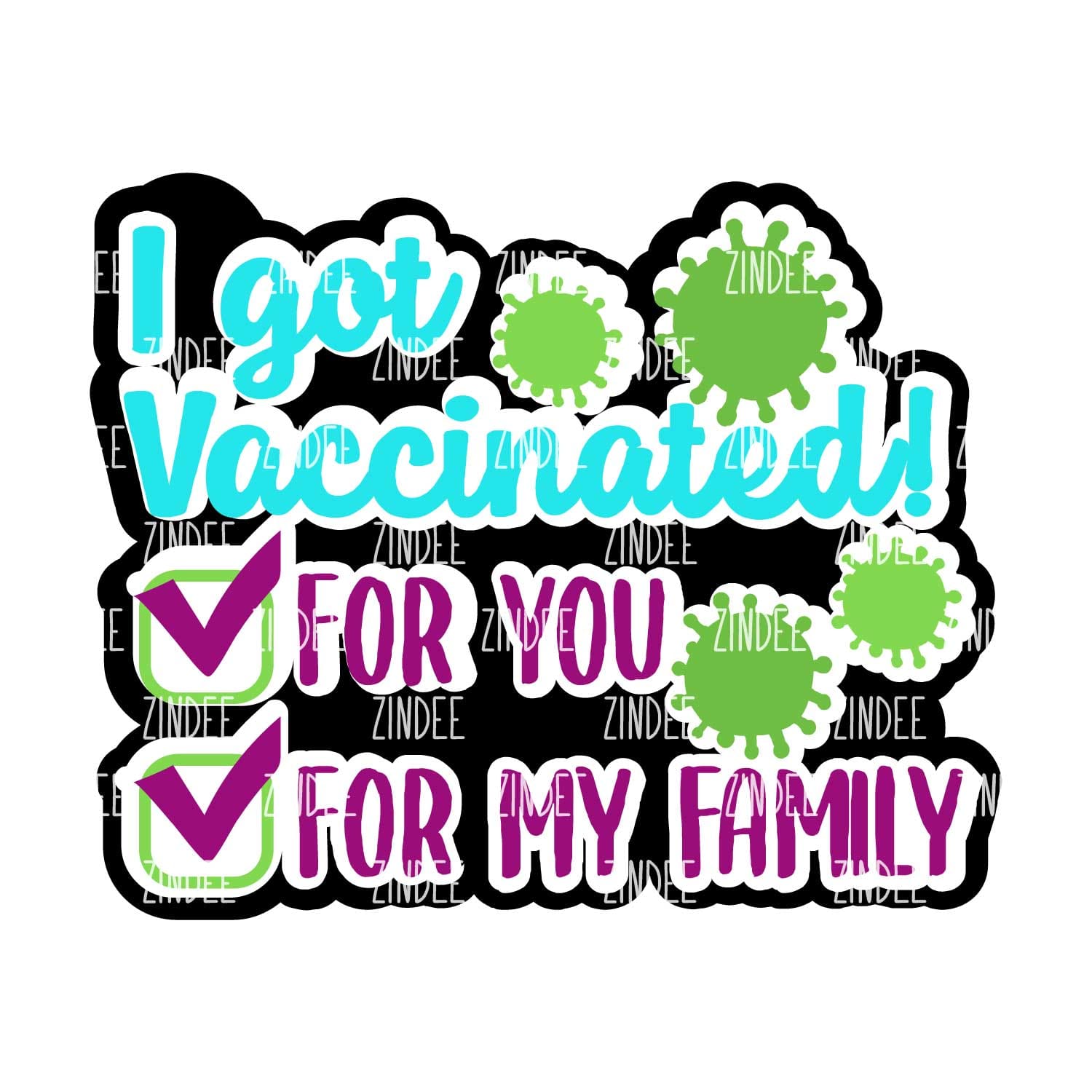 Alternative view of I Got Vaccinated acrylic blank (3 inch) (10 PIECE MINIMUM)