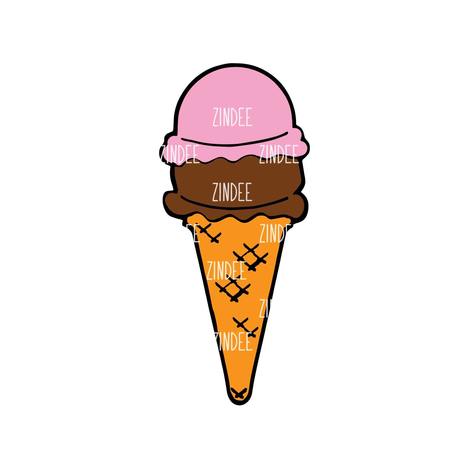 Alternative view of Ice Cream Cone acrylic blank (2 inch) NO HOLE