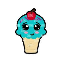 Ice Cream Cutie – Acrylic Badge Reel Blank (2") No Hole | Optional Sticker or UV DTF