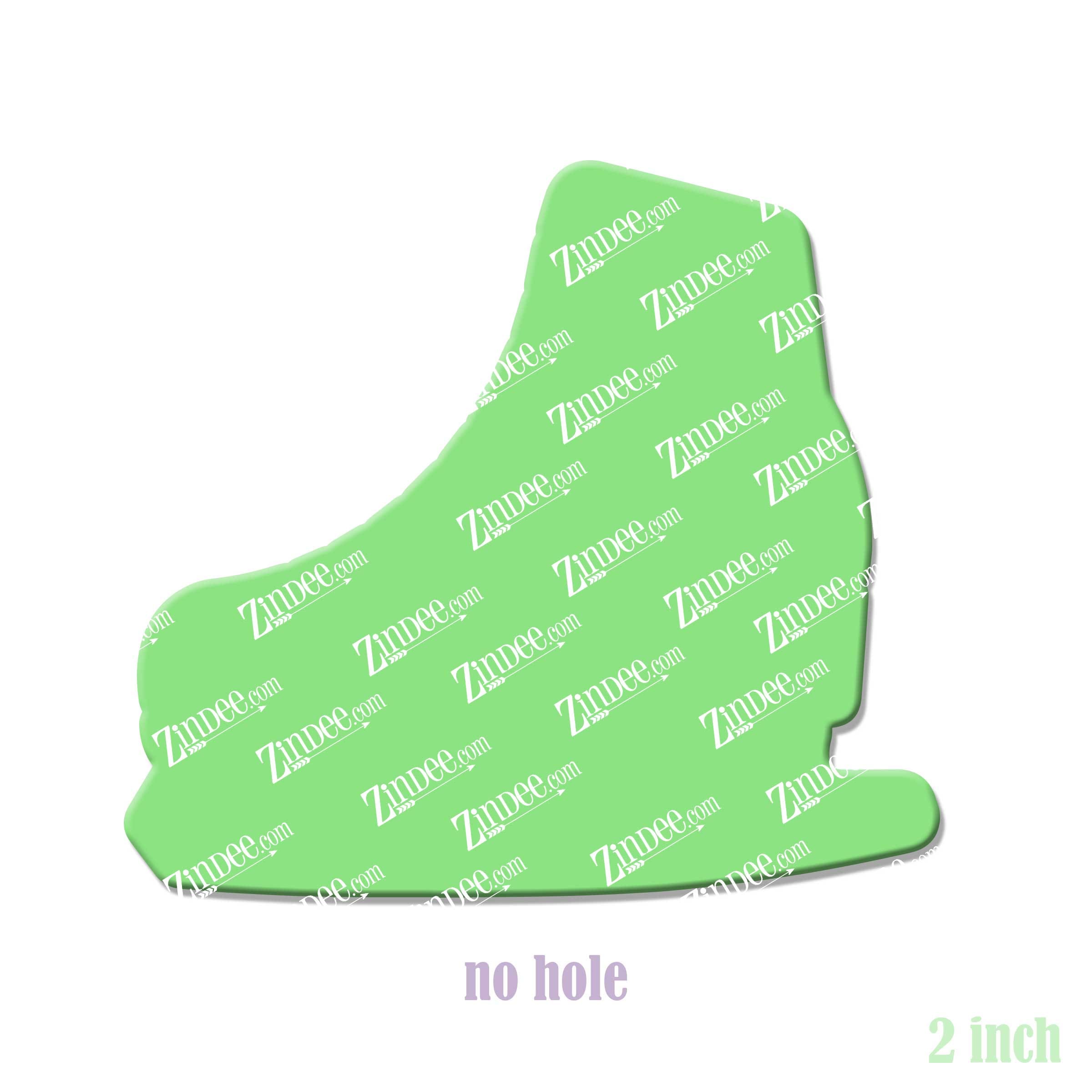 Ice Skate acrylic blank (2 inch) NO HOLE (5 piece minimum)