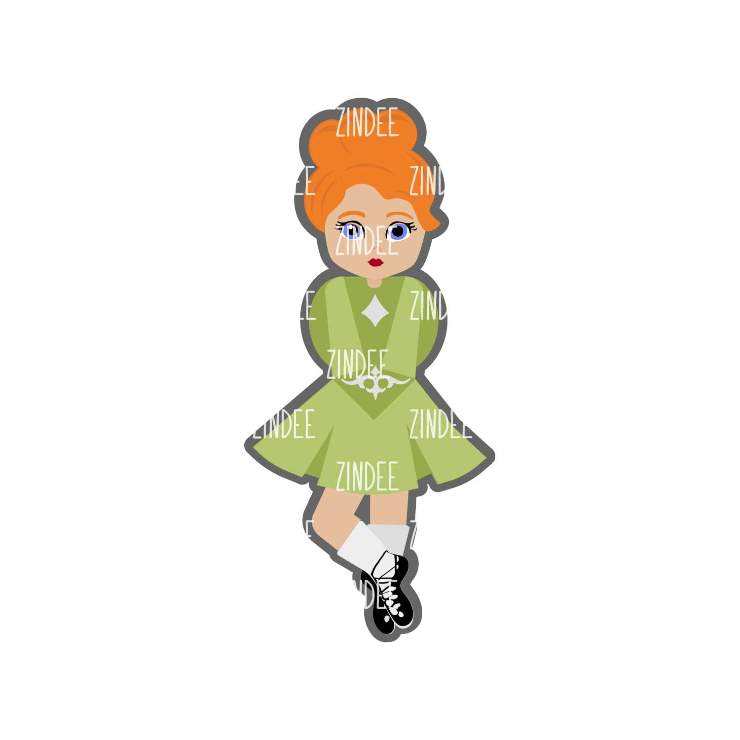 Alternative view of Irish Dancer acrylic blank (3 inch) (10 PIECE MINIMUM)