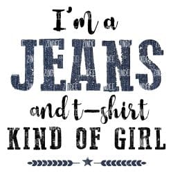Jeans and T-Shirt Girl (Sublimation Transfer)