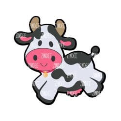 Jumping Cow – Acrylic Badge Reel Blank (2") No Hole | Optional Sticker or UV DTF