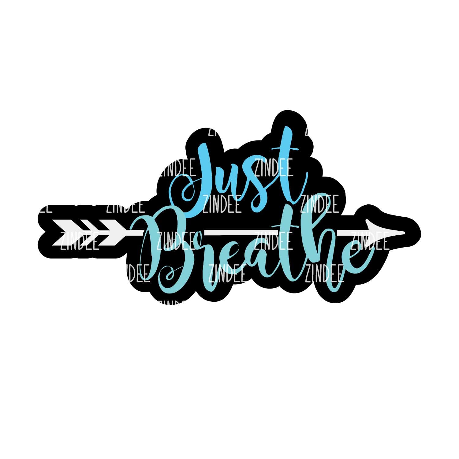 Alternative view of Just Breathe Arrow acrylic blank (2 inch) NO HOLE