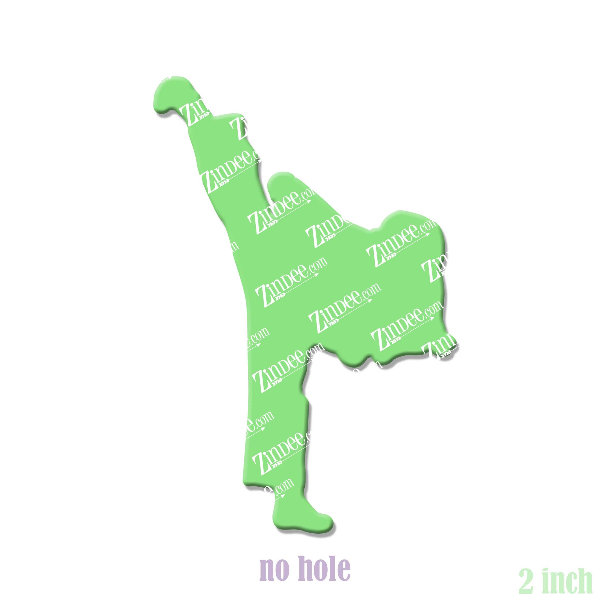 Karate Girl acrylic blank (2 inch) NO HOLE (5 piece minimum)