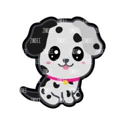 Kawaii Puppy – Acrylic Badge Reel Blank (2") No Hole | Optional Sticker or UV DTF