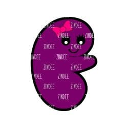 Kidney – Acrylic Badge Reel Blank (2") No Hole | Optional Sticker or UV DTF