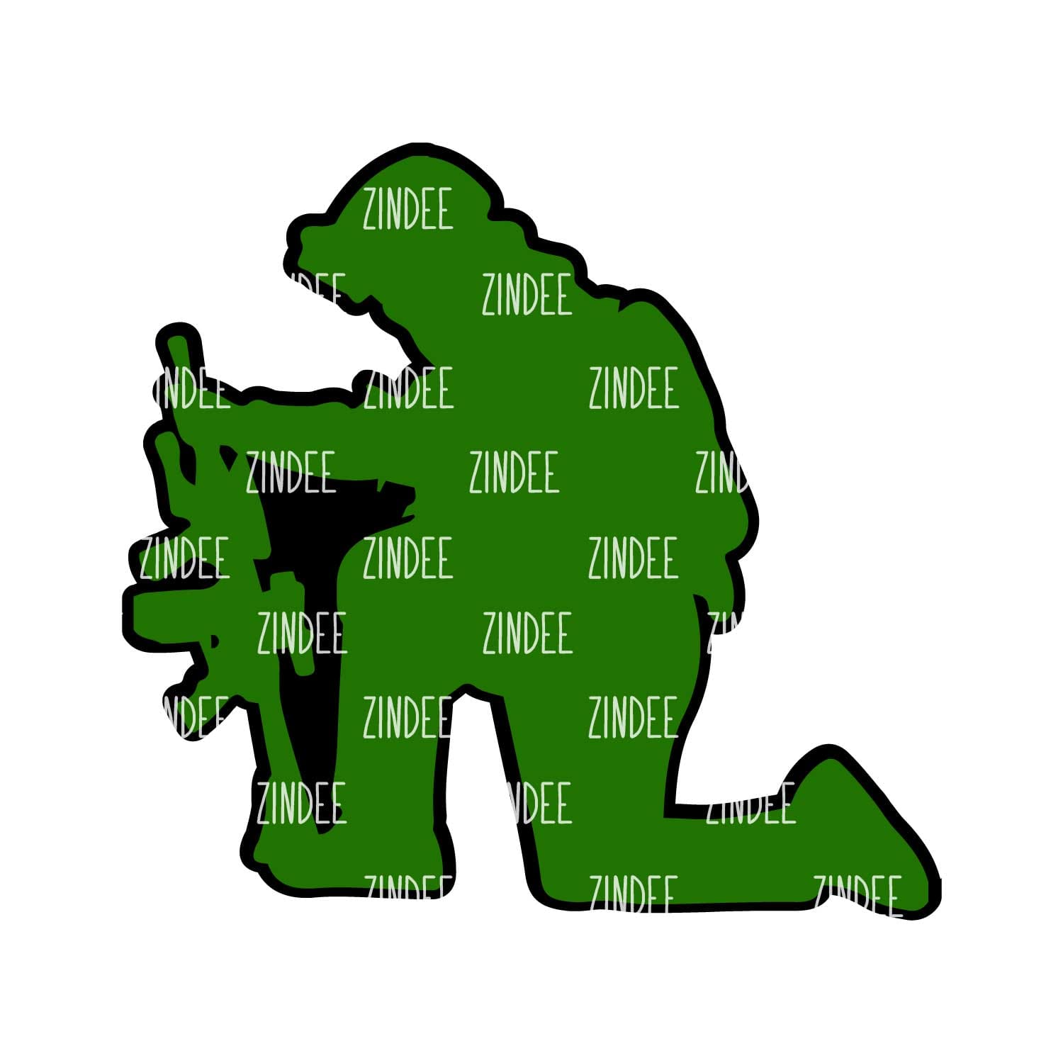 Kneeling Soldier Acrylic Blank- Sticker- UV DTF (3 inch)