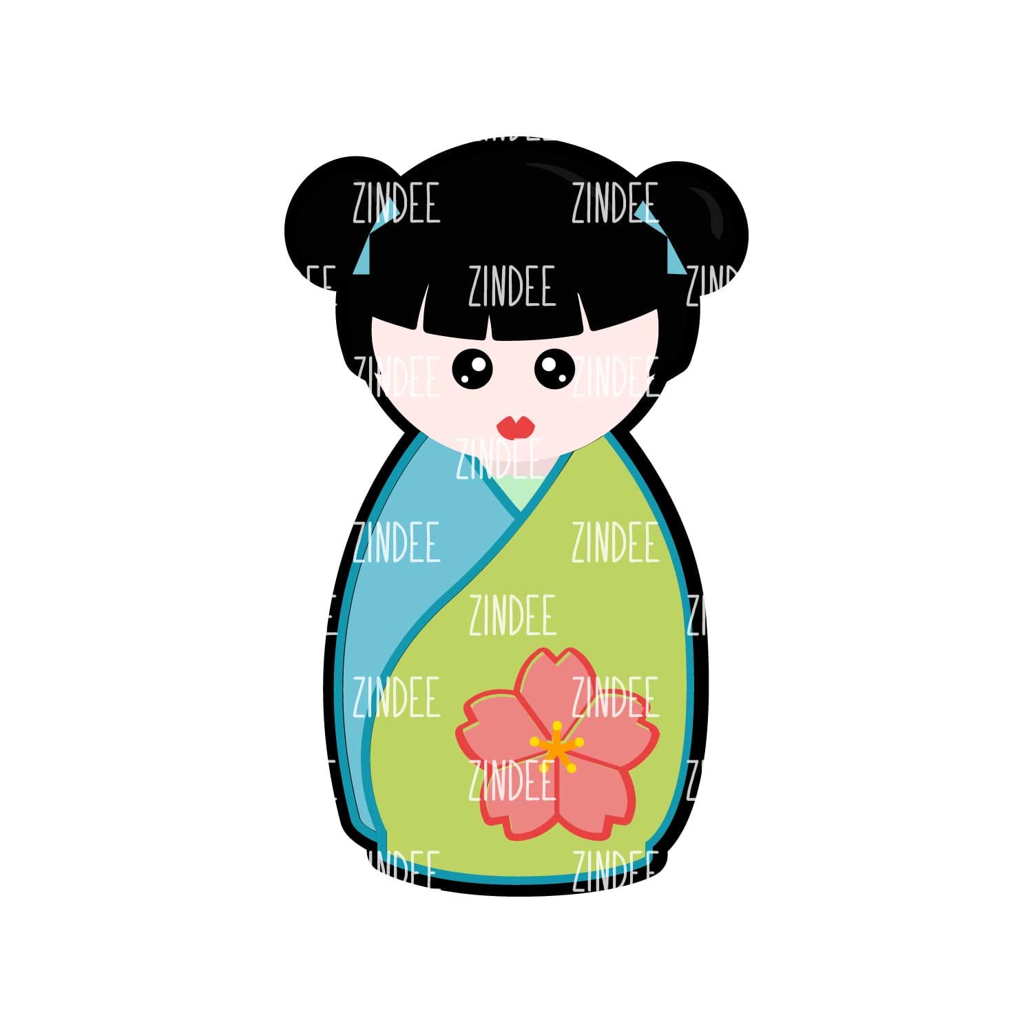 Alternative view of Kokeshi Doll acrylic blank (3 inch)