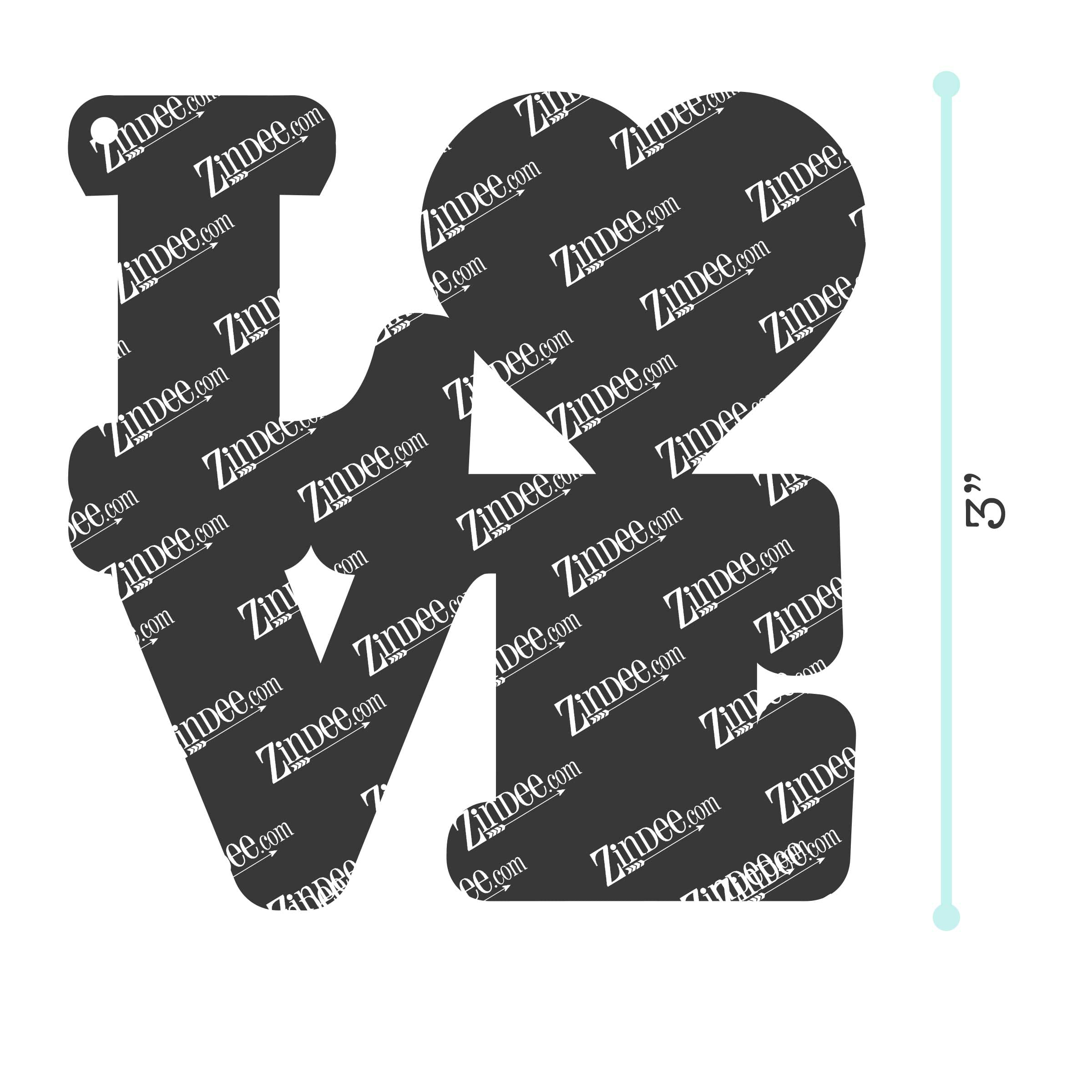 Alternative view of Love Heart Acrylic Blank- Sticker- UV DTF (3 inch)