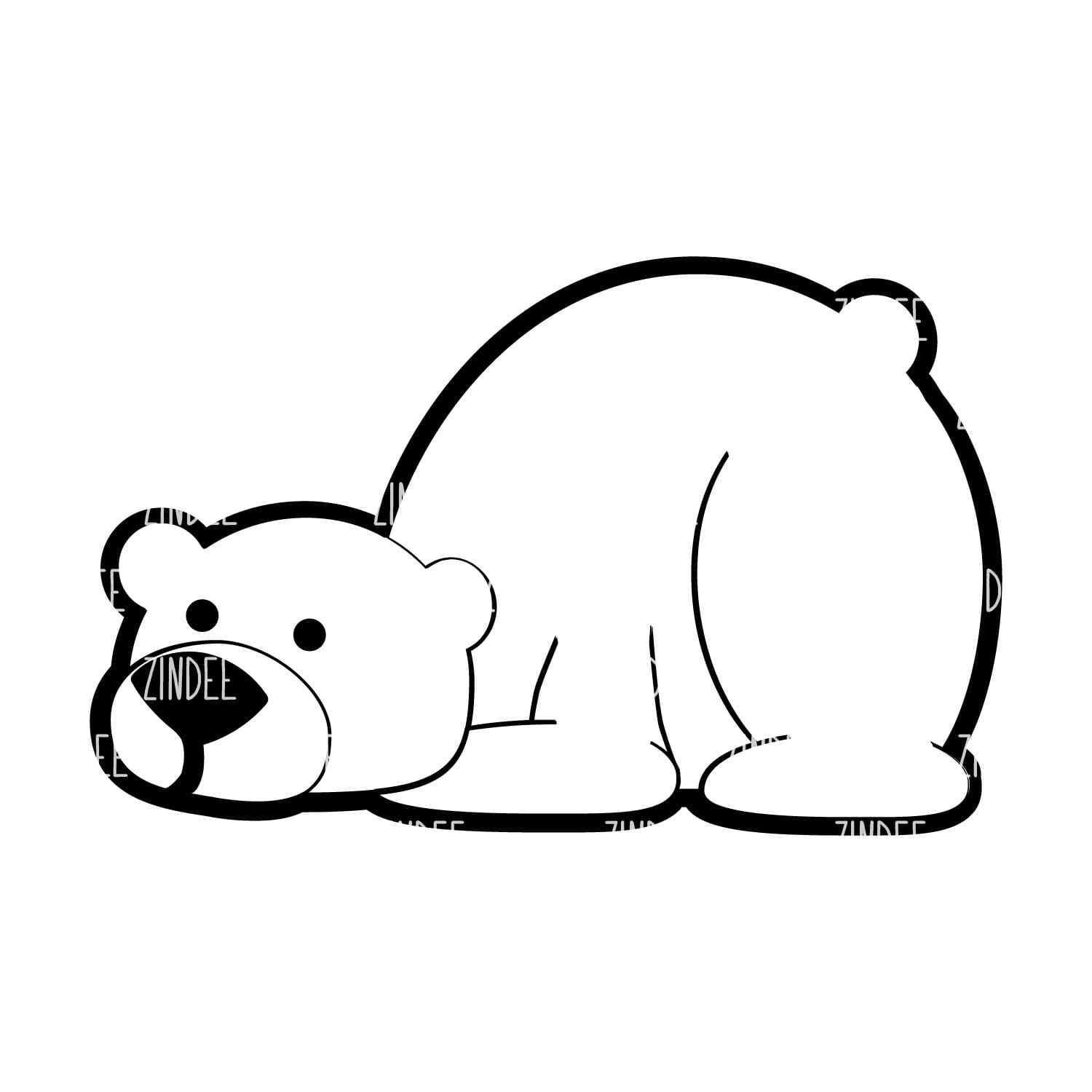 Lazy Bear Acrylic Blank- Sticker- UV DTF (2 inch) NO HOLE