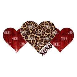 Wood Leopard Hearts XOXO (download)