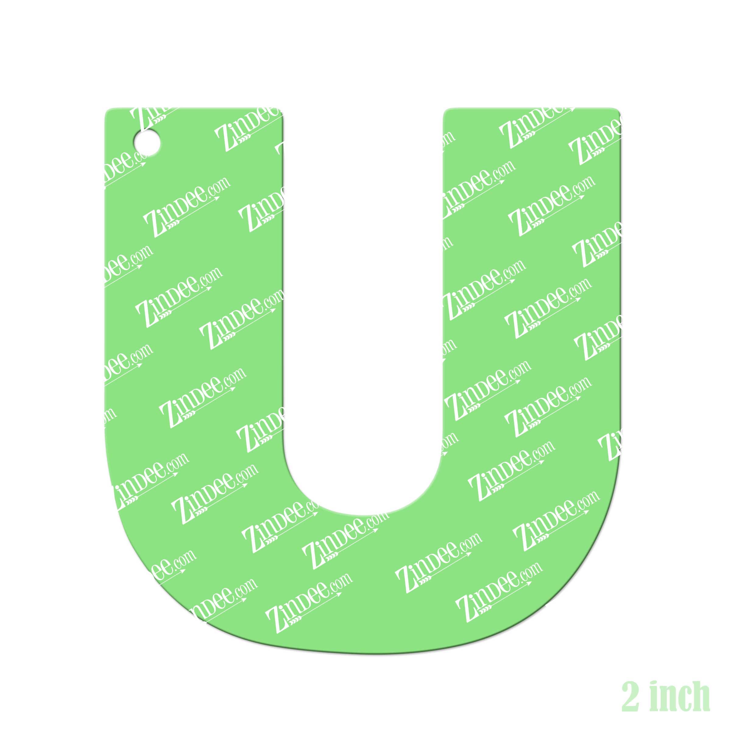 Alternative view of Letter U Acrylic Blank- Sticker- UV DTF (2 inch)