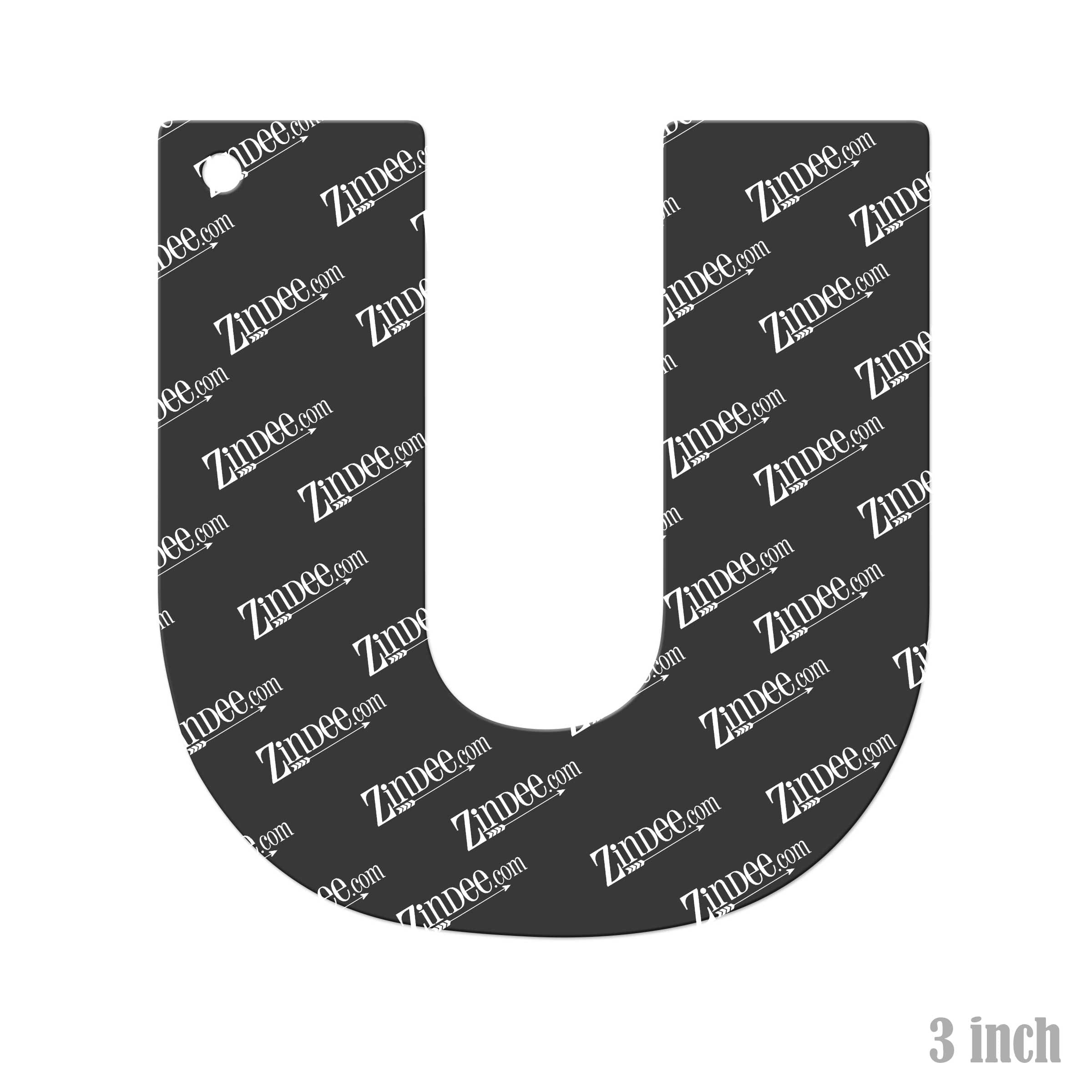 Letter U Acrylic Blank- Sticker- UV DTF (3 inch) - Image 2