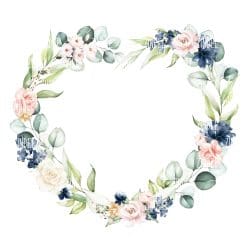 Light Floral Heart Frame BLANK (download)