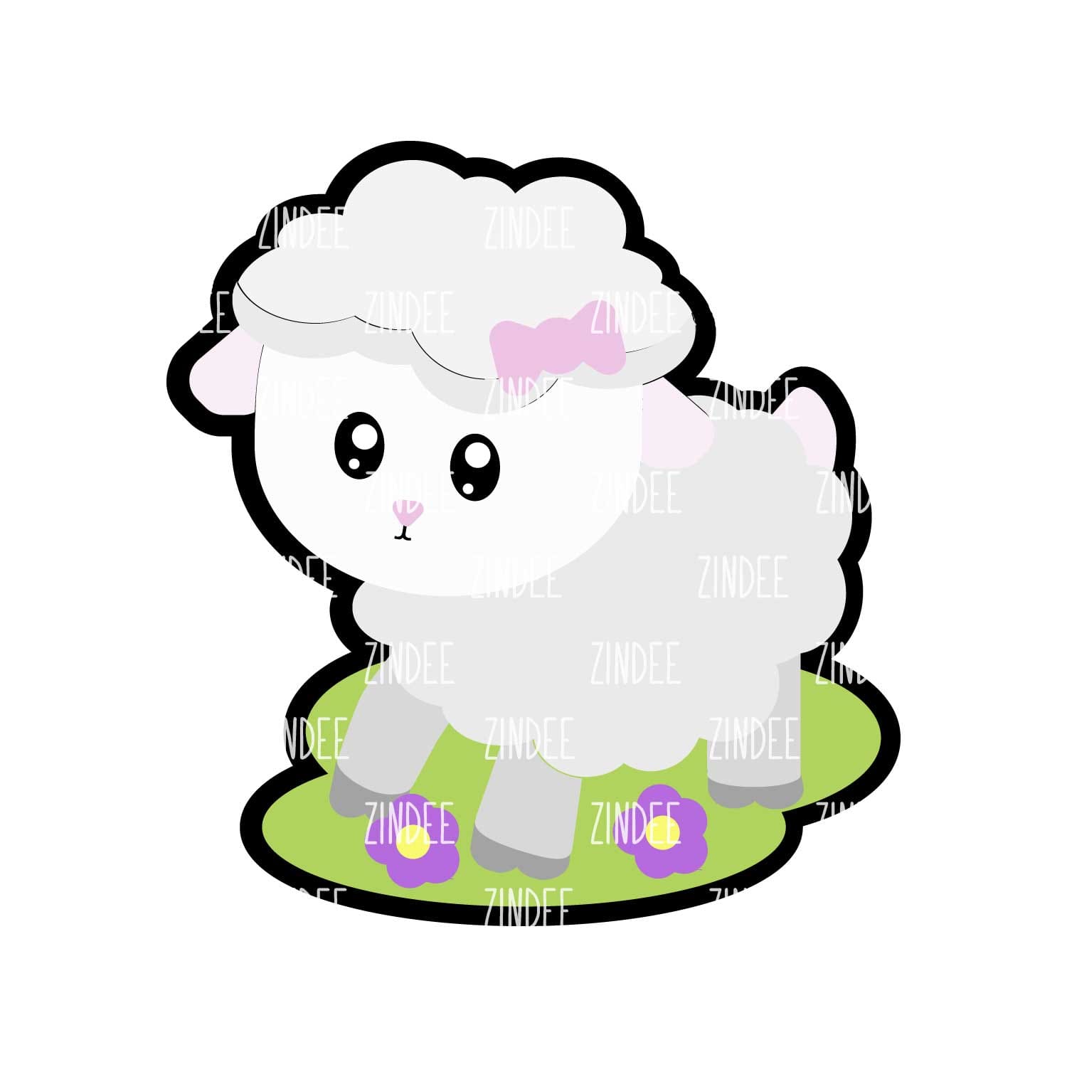 Little Lamb Acrylic Blank- Sticker- UV DTF (2 inch) NO HOLE