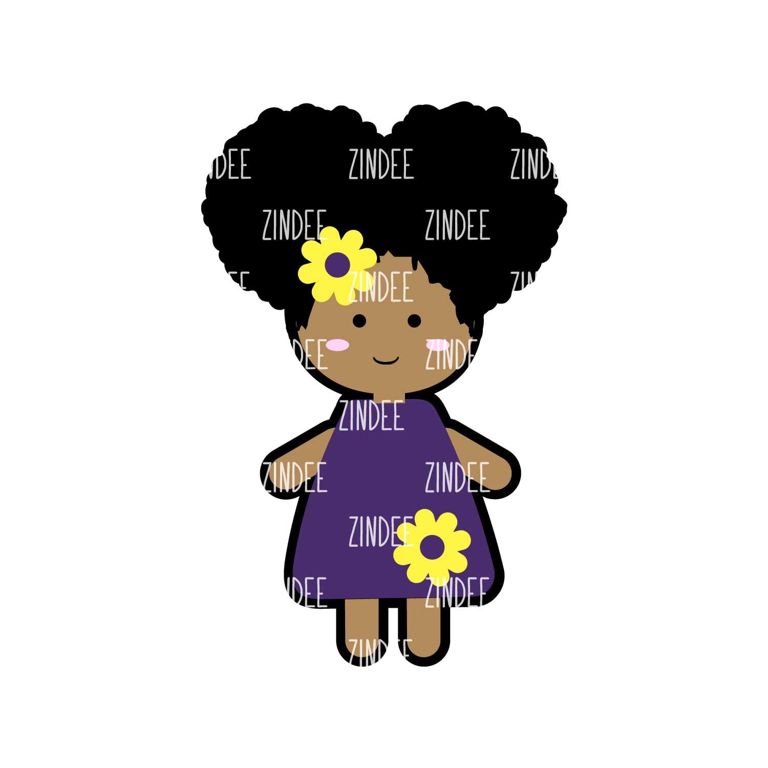 Little Puff Girl Acrylic Blank- Sticker- UV DTF (2 inch) NO HOLE