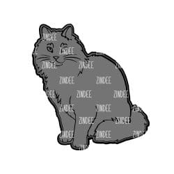 Alternative view of Long Haired Cat acrylic blank (2 inch) NO HOLE
