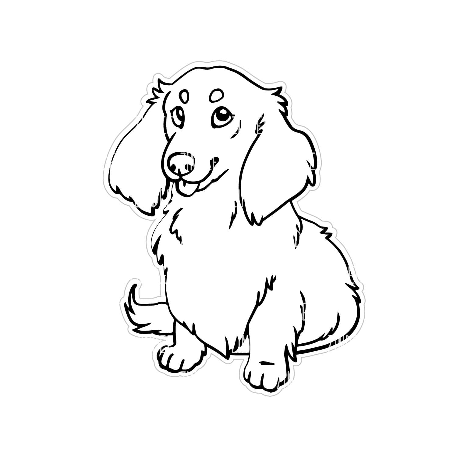 Alternative view of Long Haired Dachshund acrylic blank (3 inch)