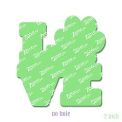 Alternative view of Love Paw Print – Acrylic Badge Reel Blank (2") No Hole | Optional Sticker or UV DTF