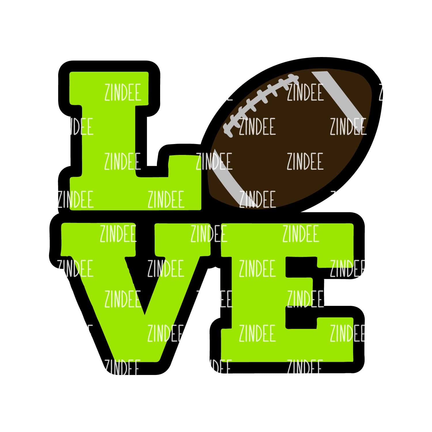 Love Football Acrylic Blank- Sticker- UV DTF (2 inch) NO HOLE