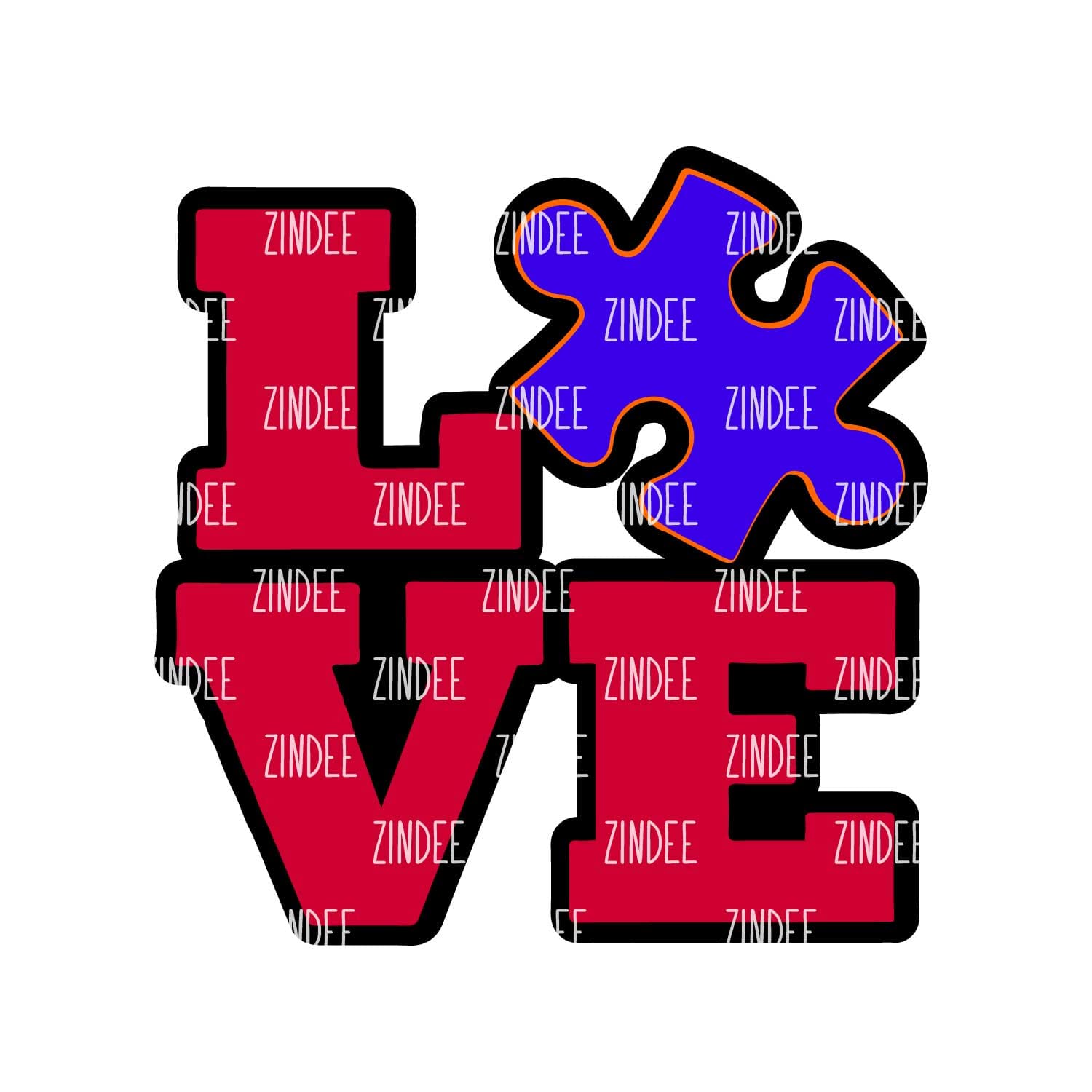 Love Puzzle Piece Acrylic Blank- Sticker- UV DTF (3 inch)