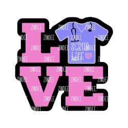 Love Scrubs – Acrylic Badge Reel Blank (2") No Hole | Optional Sticker or UV DTF