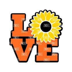 Love Sunflower Acrylic Blank- Sticker- UV DTF (2.5 inch)