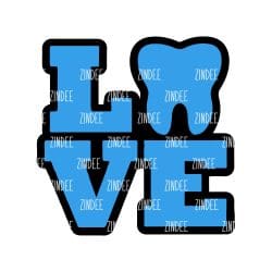 Love Tooth Acrylic Blank- Sticker- UV DTF (2.5 inch)