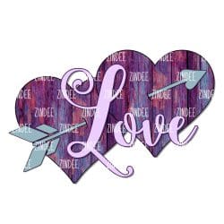 Love Arrow Wood Heart (download)