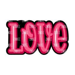 Love (word) – Acrylic Badge Reel Blank (2") No Hole | Optional Sticker or UV DTF